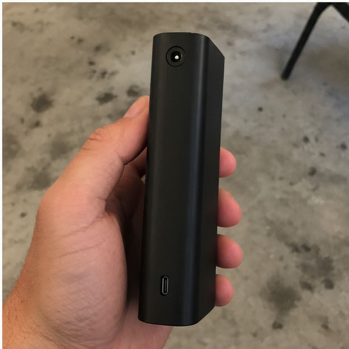 Crankbox side view showing the USB-C port